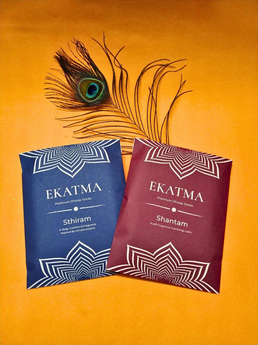 Ekatma Shantam-Sthiram Premium Pooja Dhoop Sticks Combo | Bambooless Incense Sticks