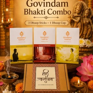 Govindam Bhakti Combo with dhoop sticks and Gau Sambrani Havan Cups for daily pooja